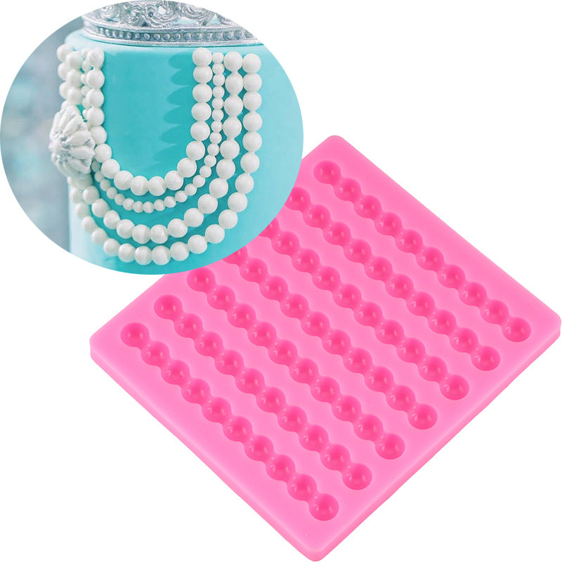 Molde de cuerda para fondant de perlas, moldes de silicona para fondant,  moldes de silicona para perlas redondas, moldes de burbujas para decoración