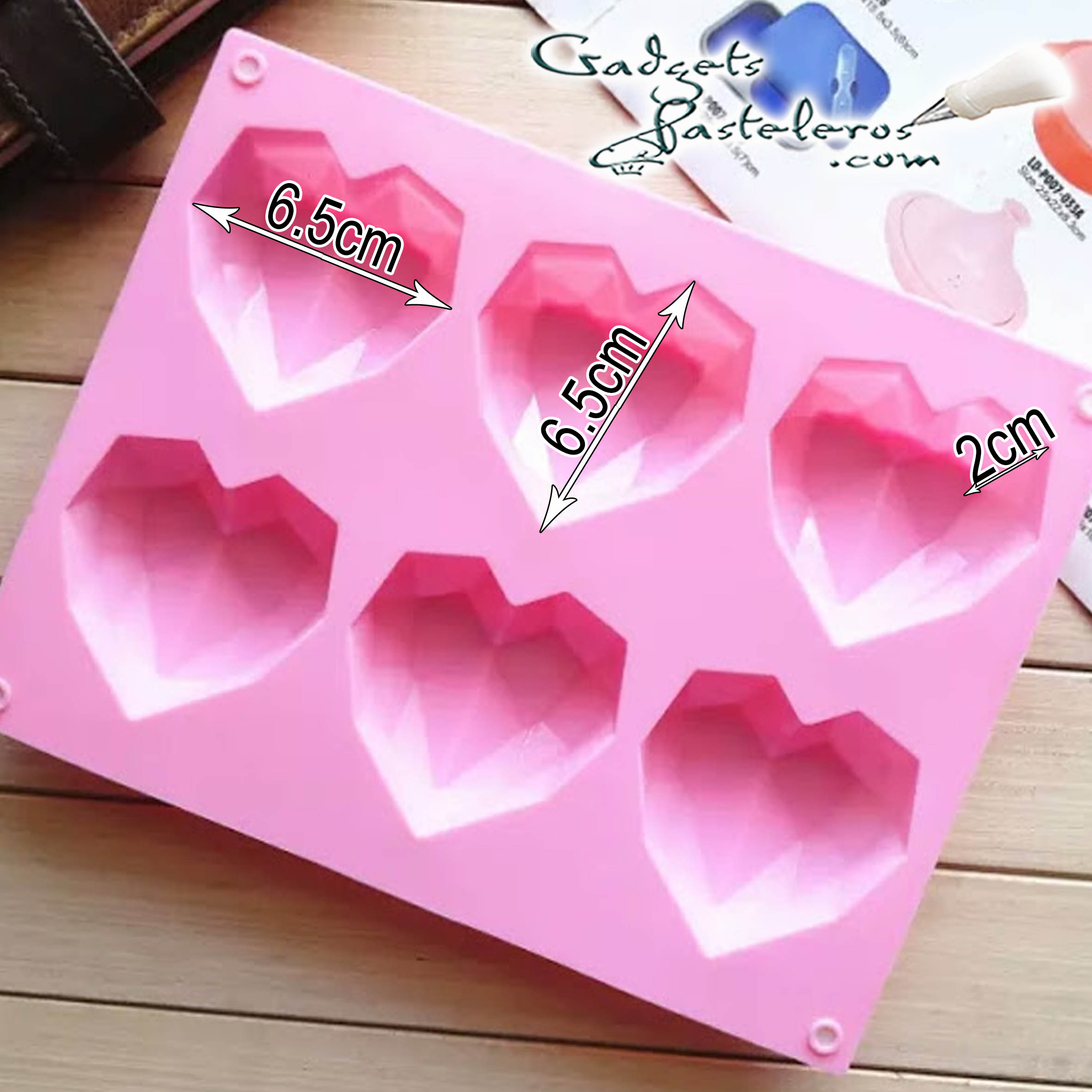 Molde Silicona X 6 Corazones Prisma Gadgets Pasteleros Accesorios Pasteleros 5674